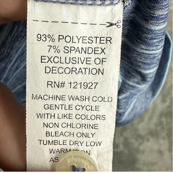 Johnnie-O Size XL Mens Lake Blue Striped Jersey Performance Polo Shirt - Picture 5 of 8